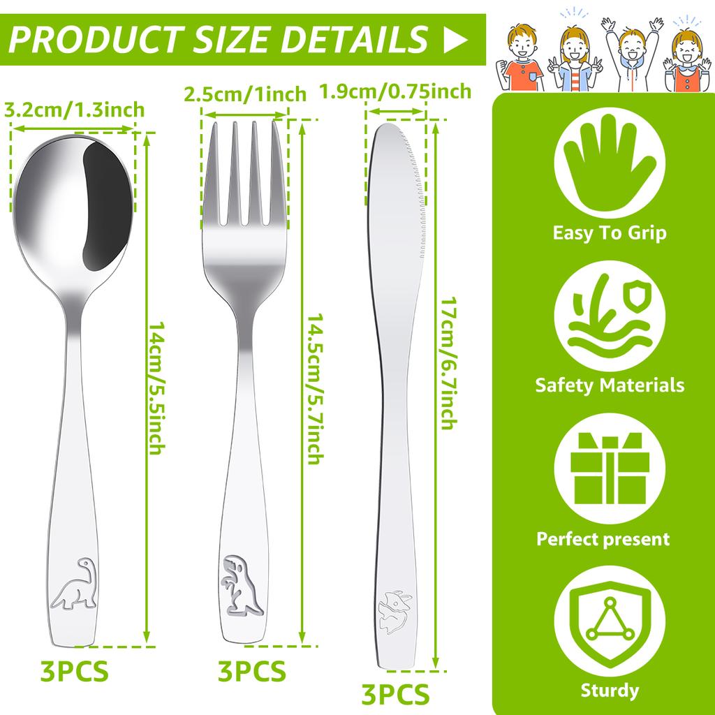 Kids Silverware Tableware Set Food Training Spoon Dessert Spoon for Children Feeding Spoon Fork Gadgets Children's Cutlery