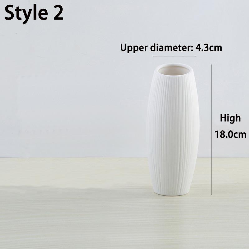 Nordic Witte Keramische Vaas Embryo Eenvoudige Droge Bloem Inzetstukken Moderne Huis Bogu Plank Decoratie