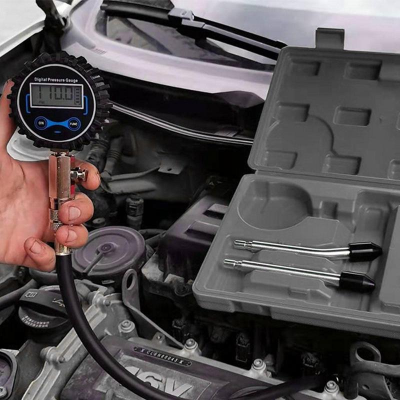 Compression Tester Automotive Digital Engine Cylinder Pressure Gauge 0-200PSI Car And Motorcycle Engine Testing Tools For