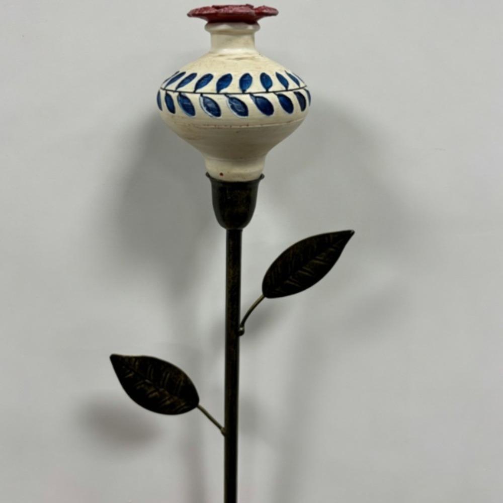Resin Flower Hummingbird Feeder Garden Stake Hand Painted Bird Feeder Tray  Bird Enthusiasts