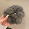 Large Size Sweet Soft Fluffy Plush Solid Color Elastic Hairband Scrunchies Women Girl Autumn Winter Hair Ring Hair Accessories