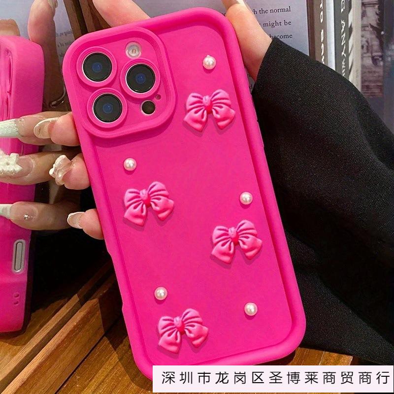Applicable to iPhone16Promax mobile phone case all-inclusive pearl bow 15 Apple 14 anti-drop cover 1312 creative