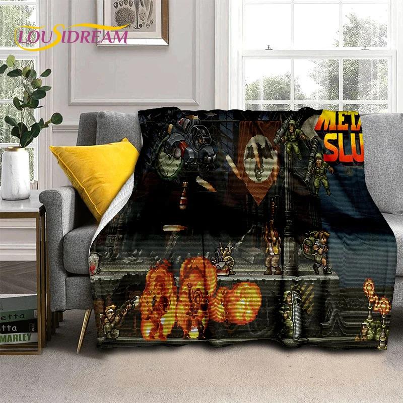 Cartoon Metal Slug Gamer Retro Game Blanket,Soft Throw Blanket for Home Bedroom Bed Sofa Picnic Travel Office Cover Blanket Kids
