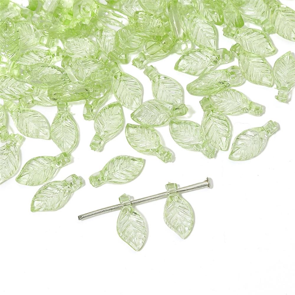 Pendant Jewelry Making Acrylic Beads Green Leaf Shape