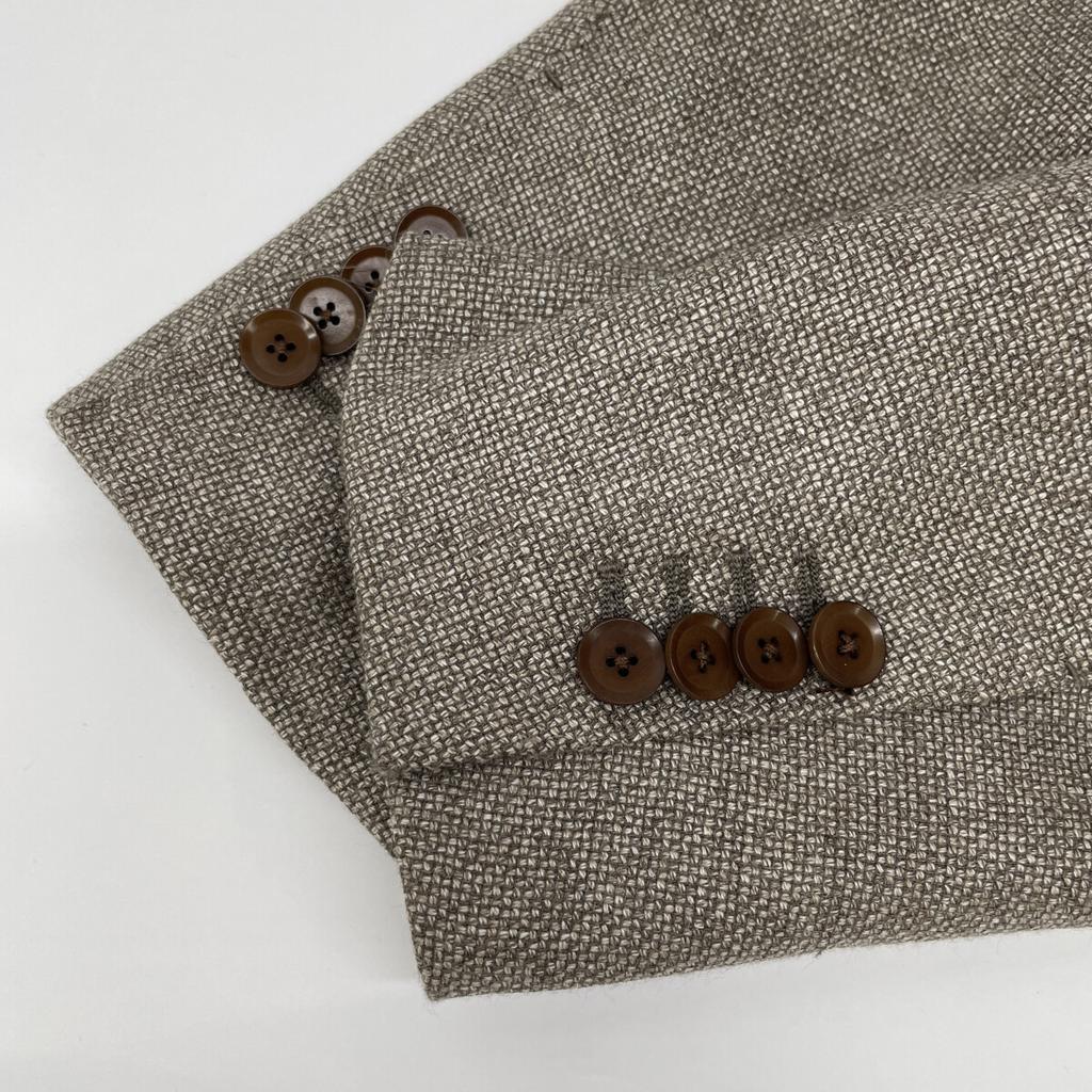 TOMORROWLAND PILGRIM 61-07-21-07103 Loro Piana Wool Silk Linen Basket Cloth Single Size 2B Jacket 46 beigeUsed