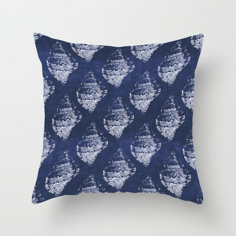 Blauer Kissenbezug aus Polyester mit geometrischem Aufdruck, für Zuhause, Wohnzimmer, Sofa, Bürostuhl, dekorativer Kissenbezug