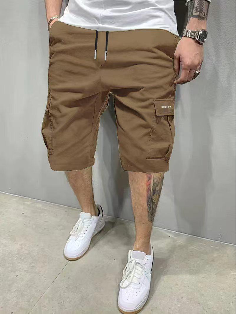 Value Vault Zomer Cargo Shorts voor Mannen - Grensoverschrijdend, Amerikaanse & Europese Maten, Strand & Vijf-Punten Stijl, Koreaans Ontwerp 3XL koffie