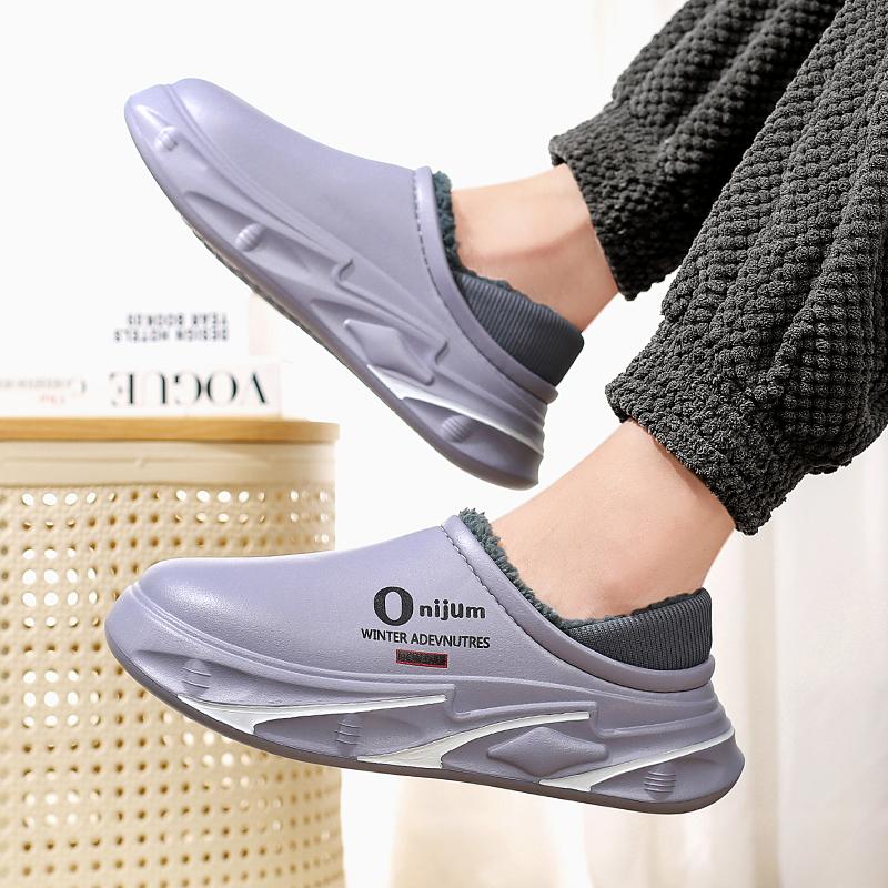 Zimní pánské teplé pantofle Bavlněné pantofle Zateplené paty Venkovní Vnitřní Teplé boty Pánské Domácí Ložnicové Plyšové Teplé pantofle 38-45