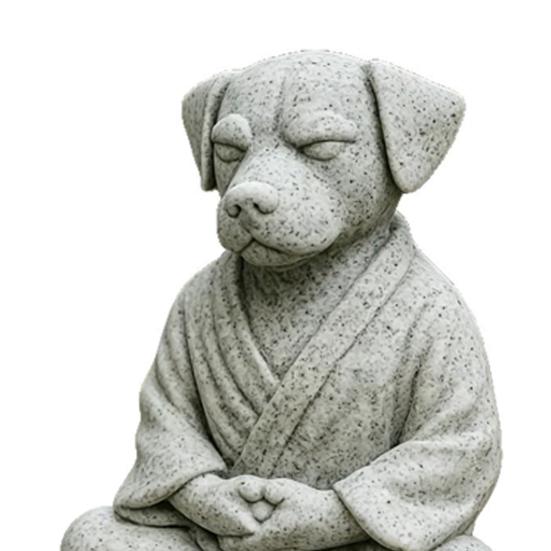3D-gedruckte meditierende Hundestatue, Niedliche Zen-Welpen-Skulptur, Retro-Schreibtischdekoration für Zuhause & Büro, Einzigartiges Geschenk für Hundeliebhaber