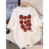 Uroczy Bawełniany T-shirt z Nadrukiem Pomidorów Damski Męski Krótki Rękaw Koszulka z Grafiką Naturalnych Owoców Kawaii Codzienny Letni T-shirt Przyjazny Prezent