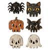Halloween Wooden Decor, 2D Vintage Distressed Set of 6 for Shelf Mantel Tabletop