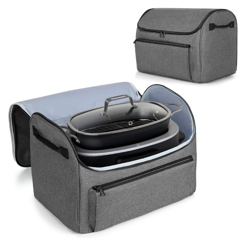 Practical Oversized Slow Cooker Organizers Case With Zippered Compartment and Padded Protective Lining Daily Use
