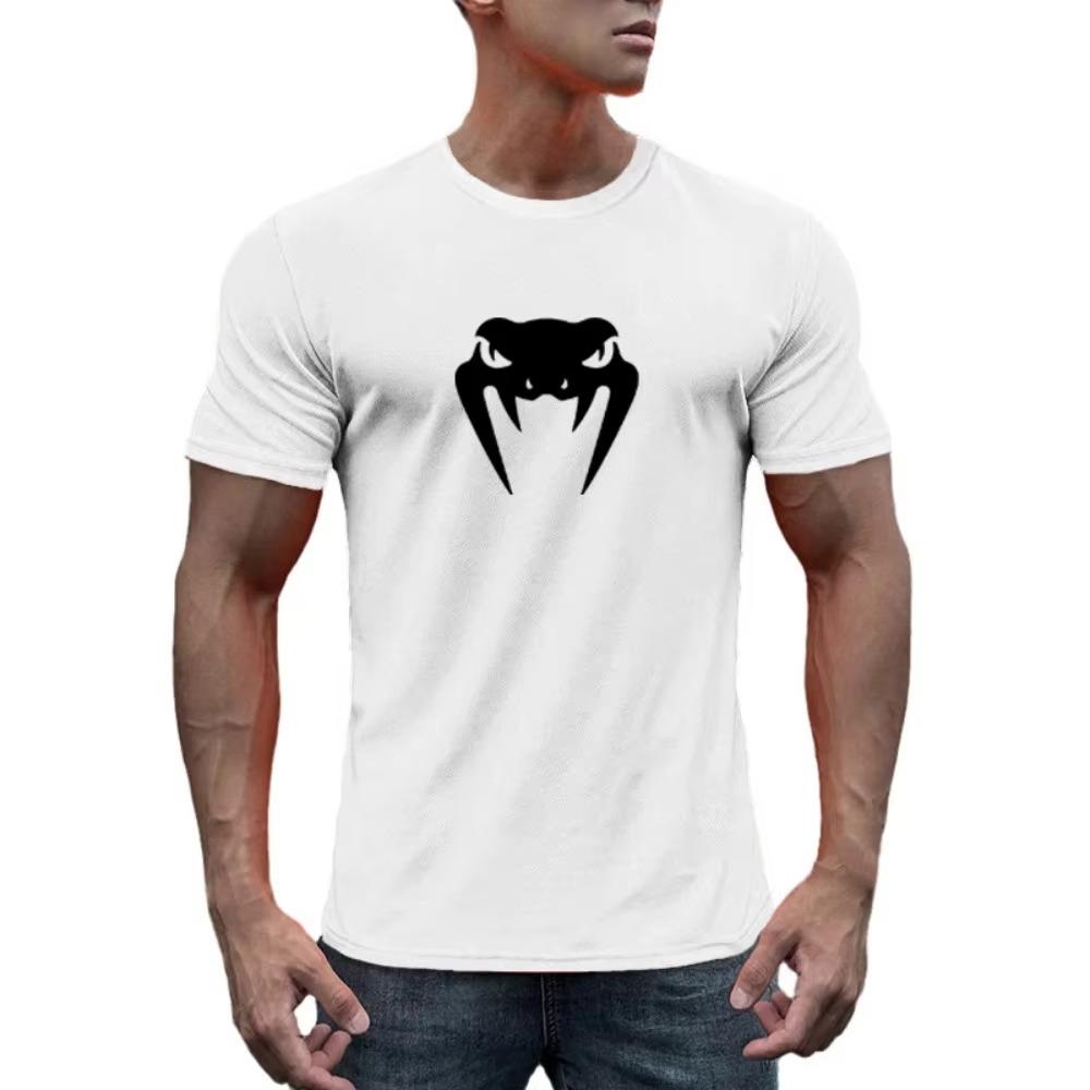 Fitness Sports T-Shirt Men'S Summer New Oversized Loose Quick-Drying Gym Jogging Sports Top Fashion Printed Street Short-Sleeved