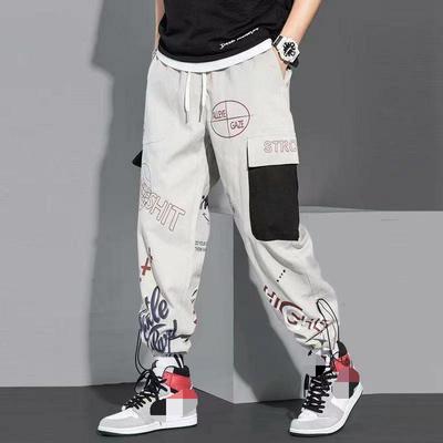 Hip Hop Fashion Nohavice Streetwear Nohavice Grafika High Street tepláky Muži Jarné Dlhé nohavice Štýlové oblečenie