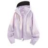Womens UPF100 Lightweight Breathable Sun Protection Jacket Short Sleeve Hooded Outdoor Sport Coat