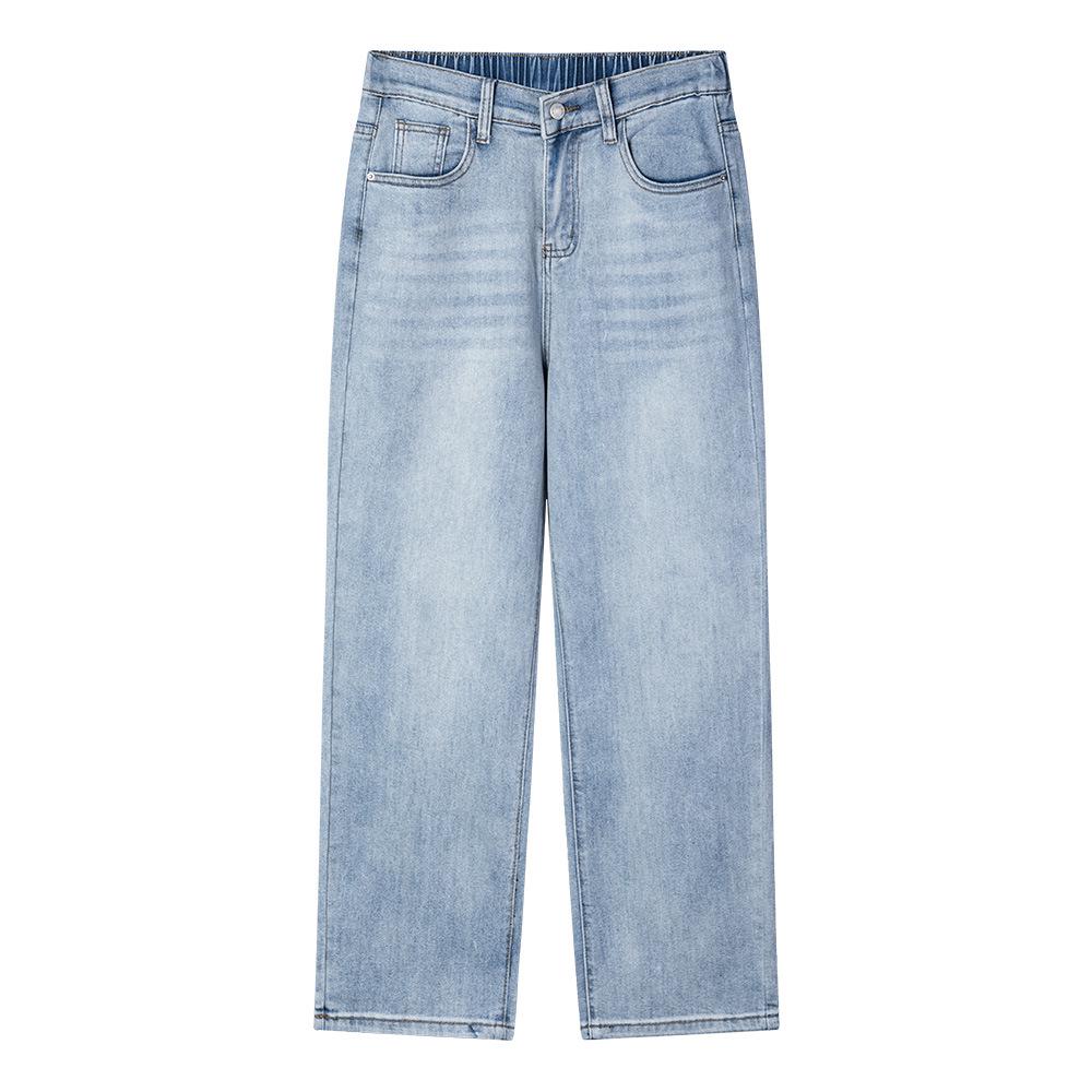 

2026 Spring High Waist Plus Size Women s Slimming Straight Leg Jeans, Versatile Elastic Long Pants 2552. 3XL