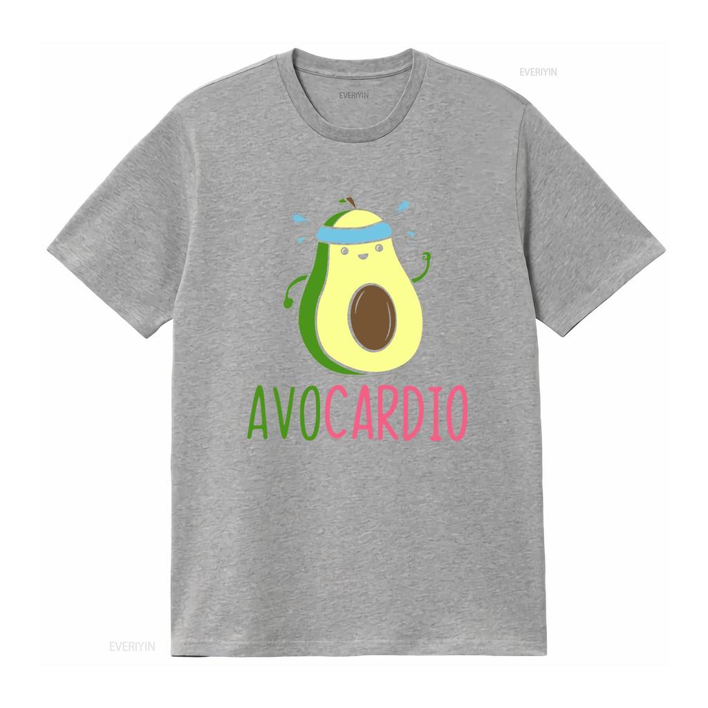 Avocardio Gym Workout Avocado Avo Cardio T Shirt Baggy Boyfriend 2320 Vintage Washed Comfortable Casual Fashion Stylish