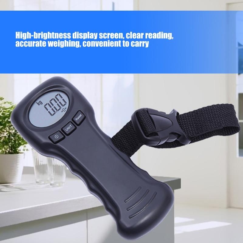 Digital Luggage Scale with Hook Accurate Weight Measurement Up to 50kg Compact Portable Design Ideal for Travel and Shipping