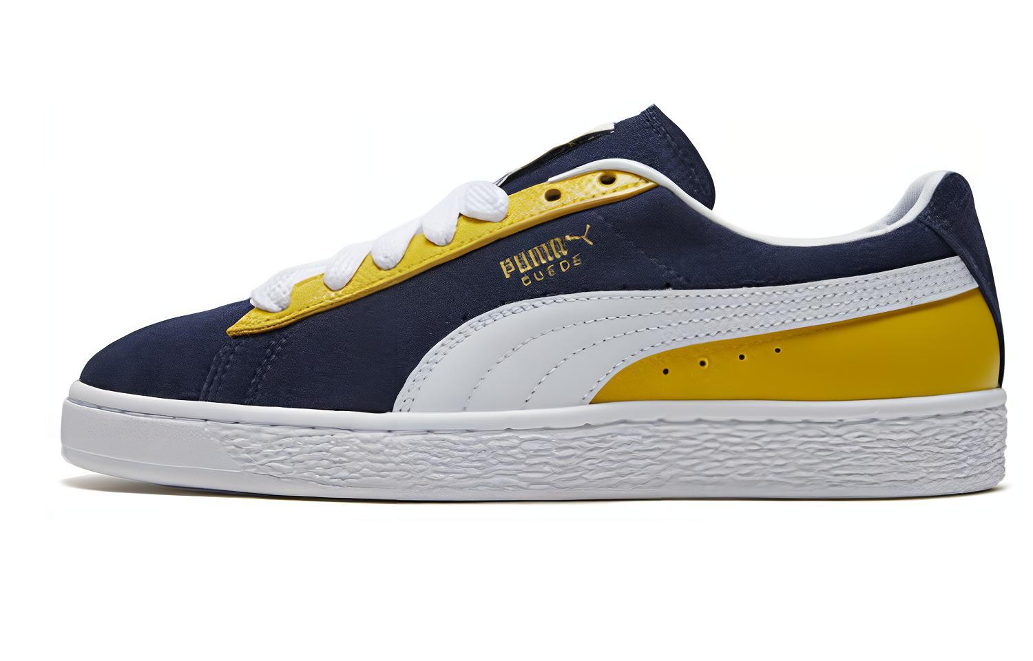 PUMA Suede Classic Block  Blue Yellow  Women s 369873-02 37.5