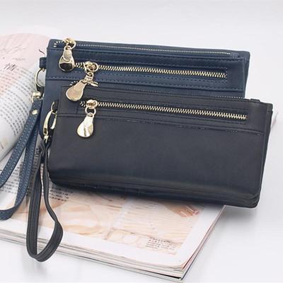 Cross Retro Women's Leather Wallet: 2024 European & American Multifunctional Long Style with Handheld Bag and Coin Purse.
