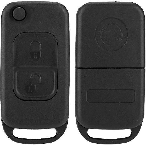 Yctze Flip 2 Tasten Fernbedienung Schlüsselanhänger Hülle Schale Passend für Benz SLK-Klasse E113 ACES W168 Schlüsselanhänger für SLK, Mercedes Sprinter Klappschlüsselanhänger