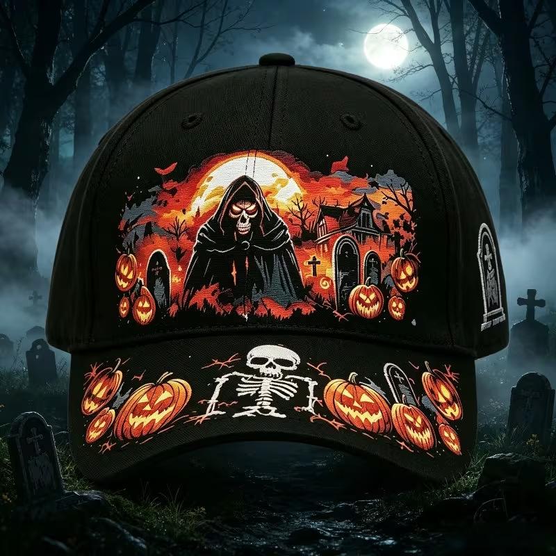 D Hot Sale Halloween Garden Morning Wear Baseball Cap Digital Printing Festival Celebration Pumpkin Cap