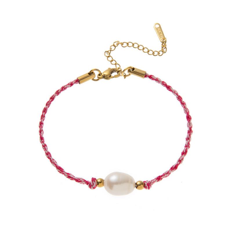 New Chinese Dopamine Color Rope Bracelet Dot Diamond Pentagram Cross Necklace 18K Gold
