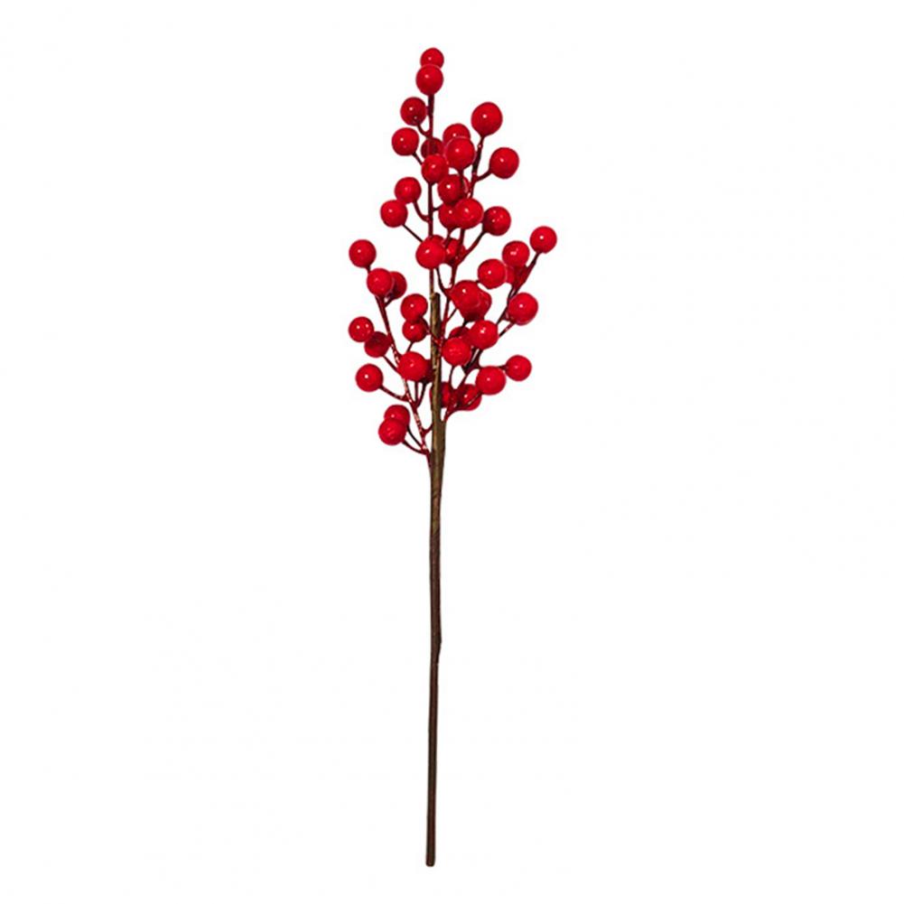 Artificial Red Berry Pick Christmas Holly Berries Stem Faux Plants Foam Berries Branch Xmas Holiday Wedding Party Home Decor