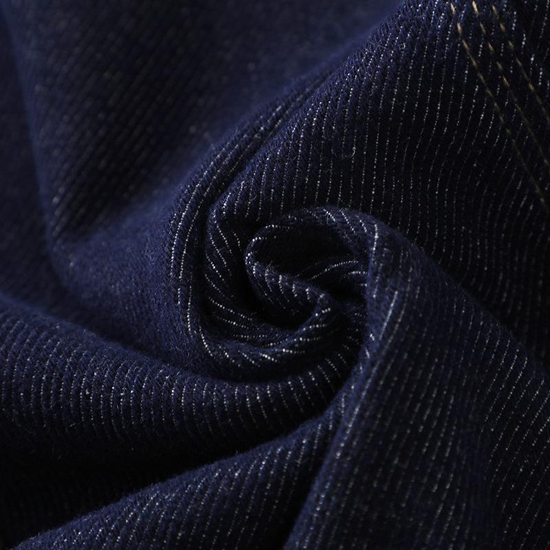 Dark Blue Women's Thickened Winter Straight-Leg Scimitar Jeans 2024