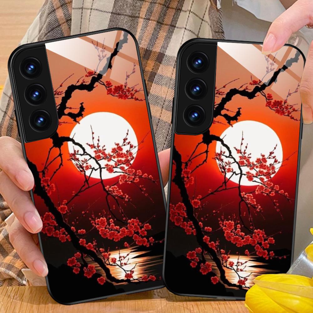 Luna Moon Mobile Cell Phone Case for Samsung Galaxy A56 55 54 53 52 51 36 35 34 23 16 15 5G Glass Colorful Cover Cover Luxury
