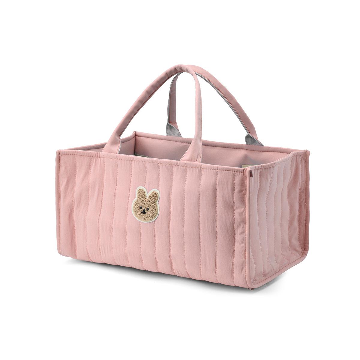 

Fabric Baby Diaper Storage Mommy Bag Fashionable Casual Handbag Suitable for Shopping and Travel Large Capacity Bag розовый