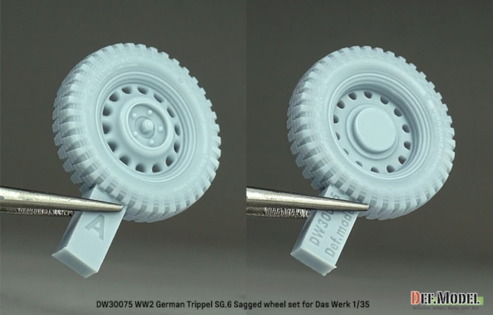 Deaf Model 1/35 WWII German Trippel SG.6 Amphibious Vehicle with Weight-Deforming Tire Set (for Daswerk) Plastic Model Parts DW30075 (Combat Vehicle)