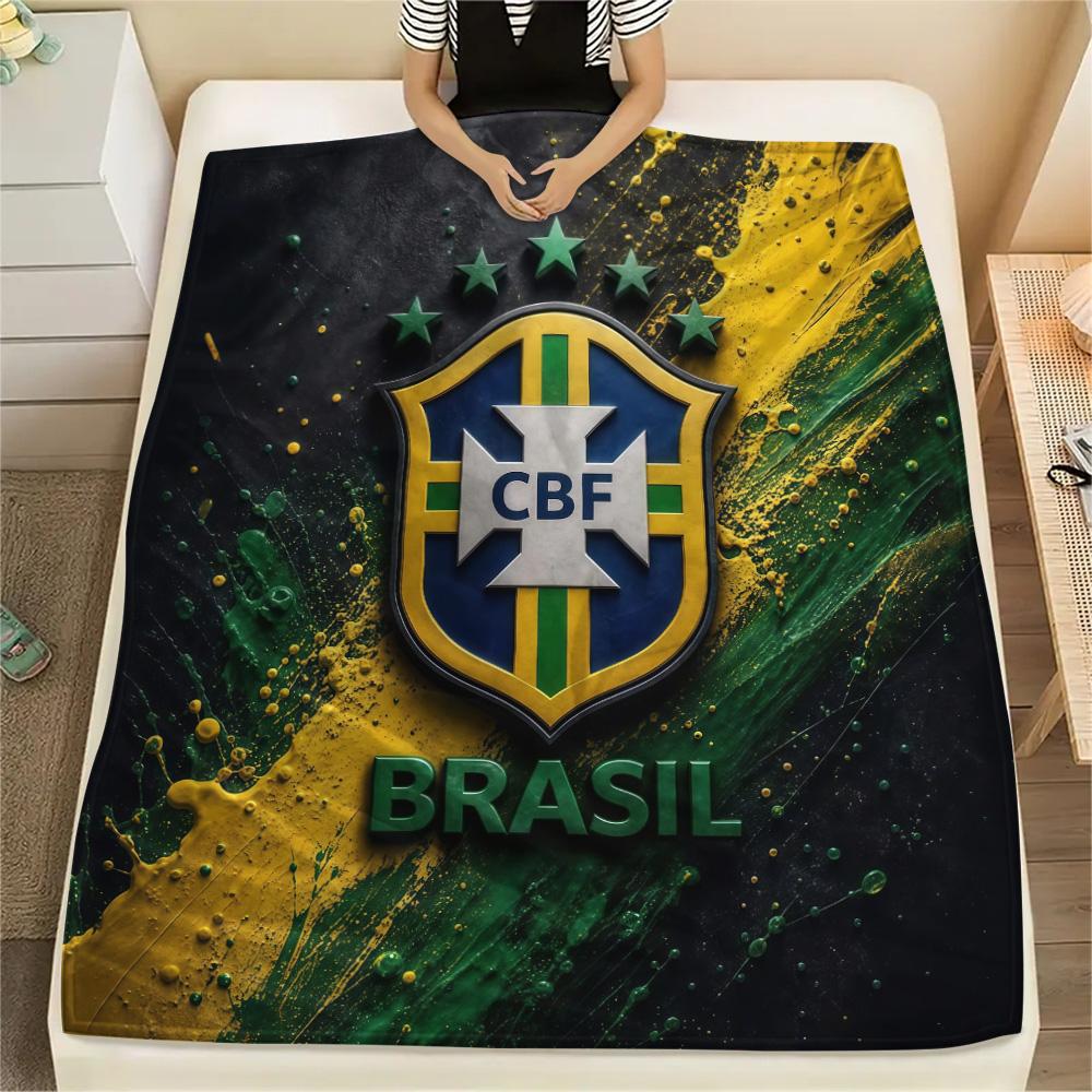 Brazil National Football Team2 Flannel Blanket, High quality Comfortable for All Seasons, Home Decor, Warmth and Comfort