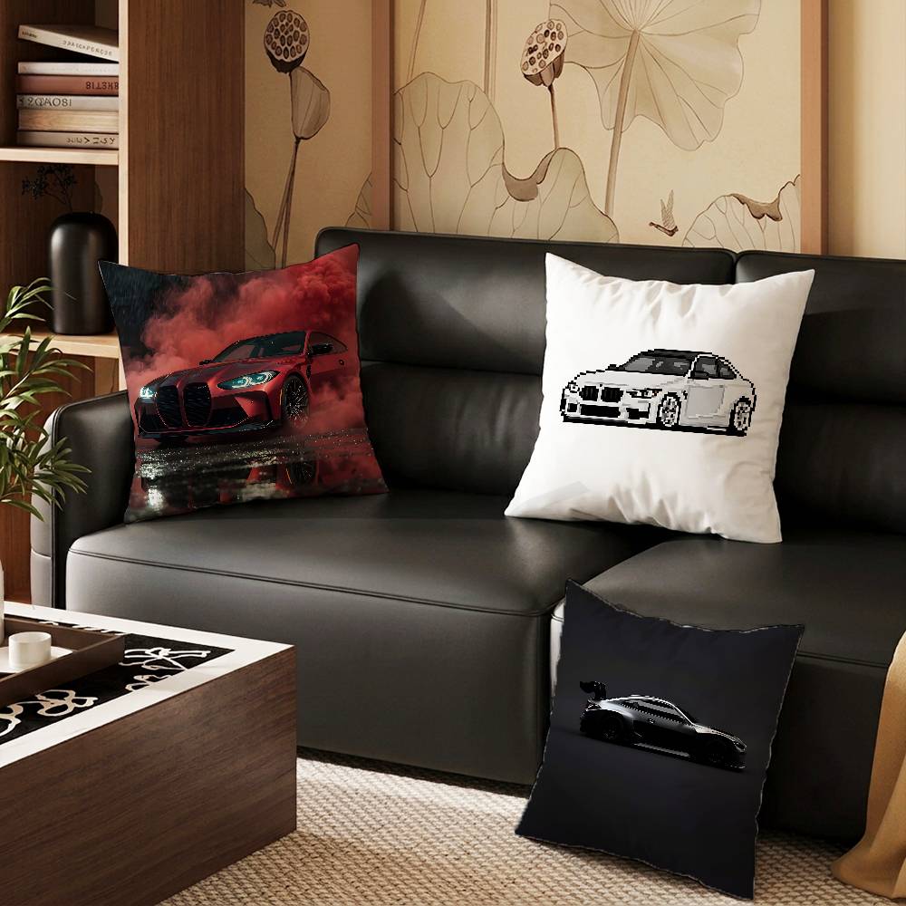 Car and Motorcycle Pillow Case Pillow Case Living Room Sofa Cushion Cover Suitable For Home Bedroom Room Decoration