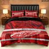 Detroit Wings Pattern Bedding uilt Set uilt Cover Pillowcase Home Decoration Birthday Gift (1 * duvet cover + 2 * pillowcase without core)