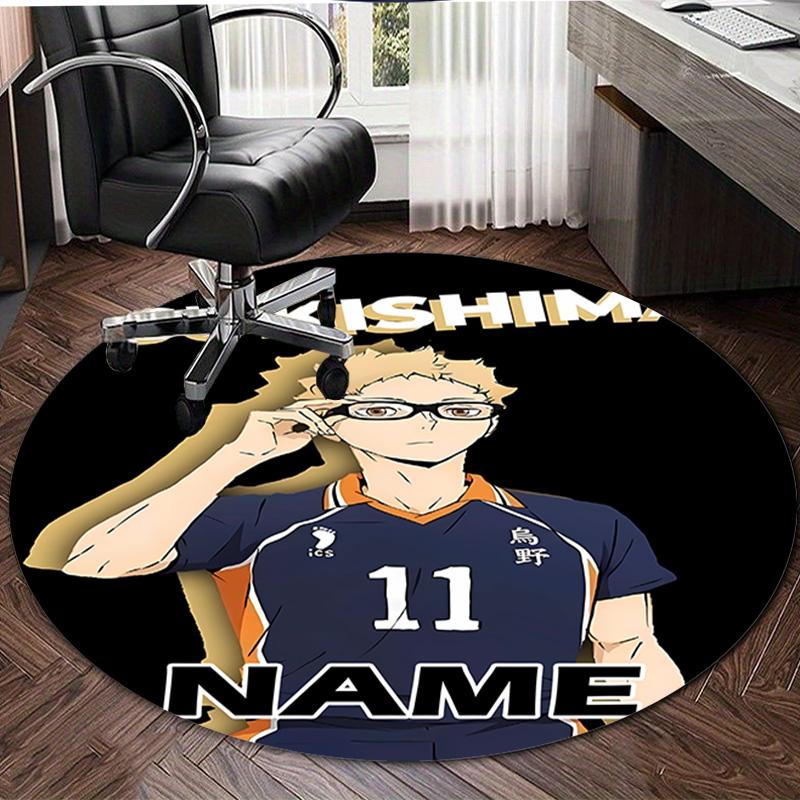 Personalized Haikyuu Round Chair Office Rug - Perfect for Mat, Office Chair & More - Ideal Gift for Birthdays and Holidays
