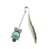 1Pc Luminous Feather Bookmark Retro Glowing Whale Tail Metal Bookmark Fluorescent Owl / Butterfly Bookmark