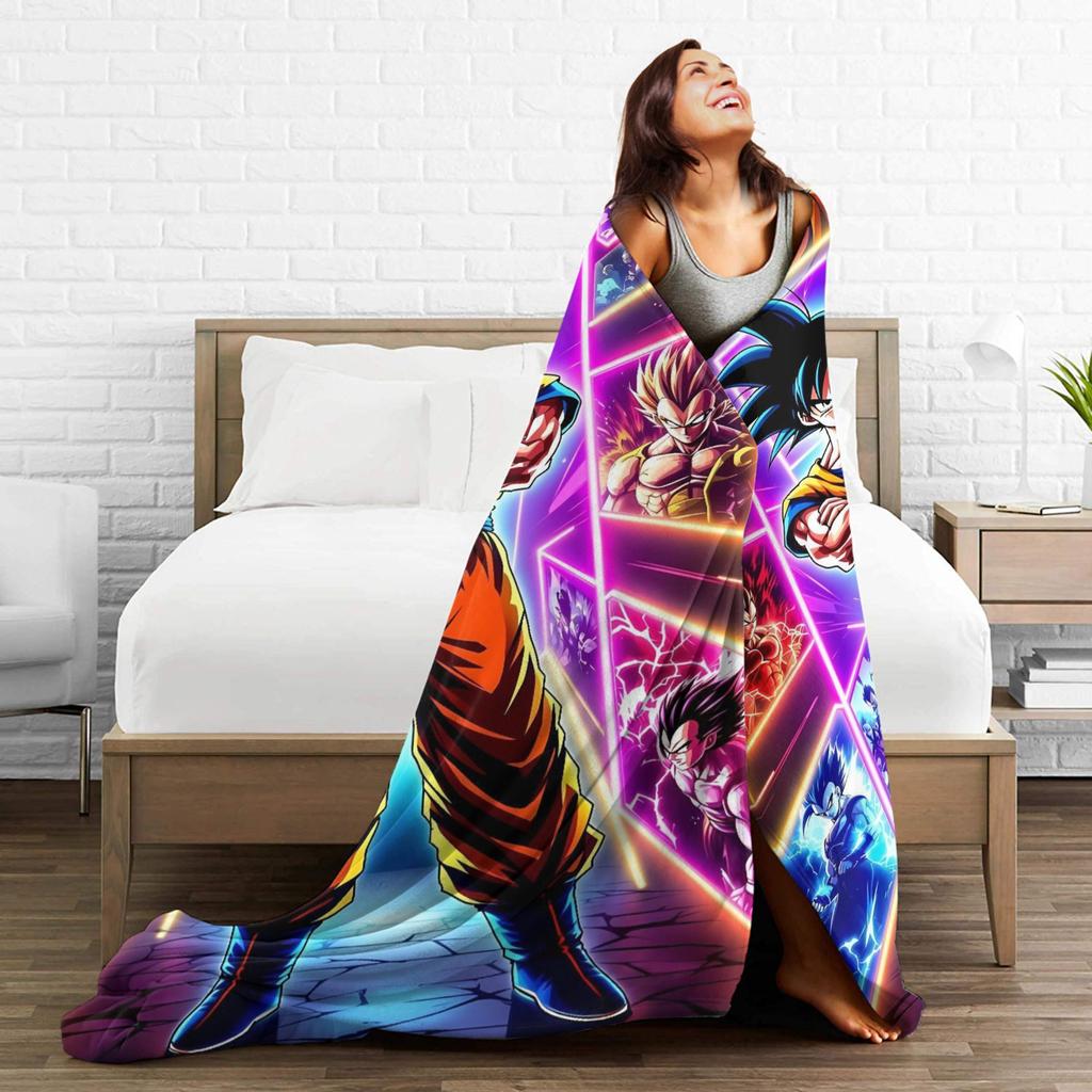 D-Dragons Ball Anime Flannel Blanket Super Soft Throw Blanket for Home Decor Decorative Street Trend Bedspread Sofa Bed Cover