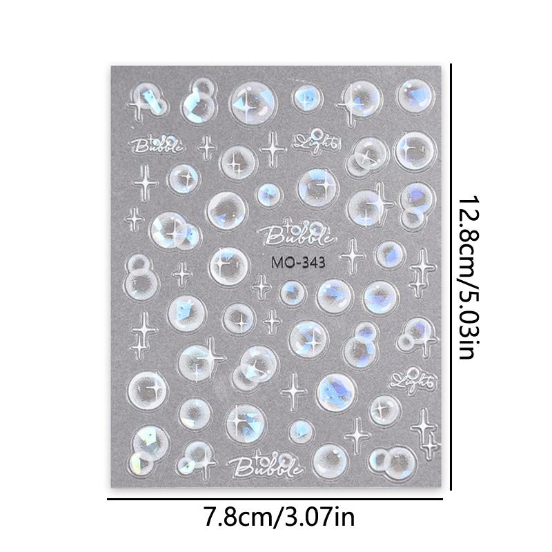 Cute Bubbles Love Shape Nail Sticker Enhancement Adhesive Stereoscopic Personality Diy Nail Decoration