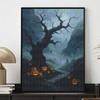 Halloween diamond painting kit mysterious dead tree glowing pumpkin handmade diy painting home decoration painting