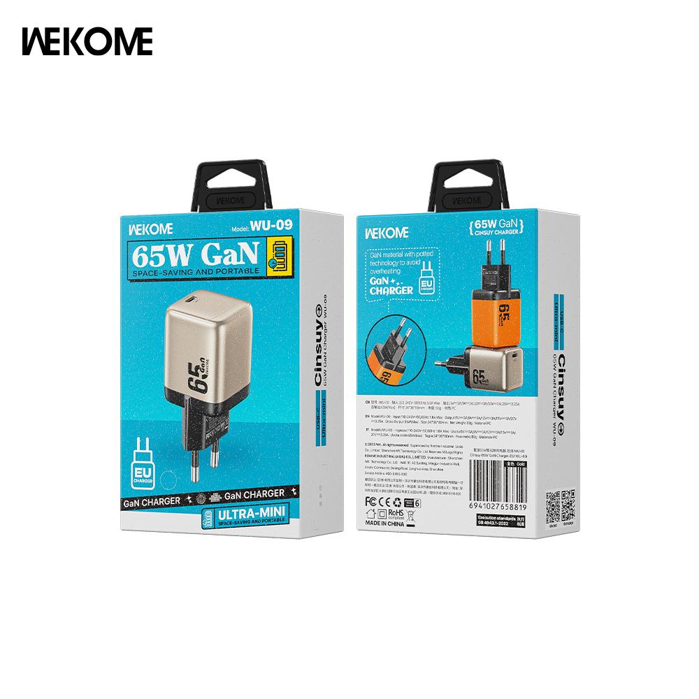 WEKOME 65W Gallium Nitride Charger WU-09 (European Standard) Dual-Port Fast Charging