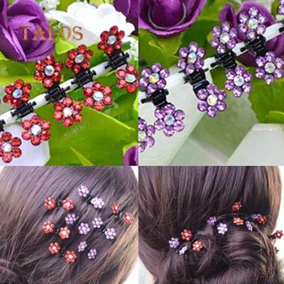 Crystal Flower Mini Claw Clamp Hair Clip Hair Pin Barrette Hair Accessories Iy