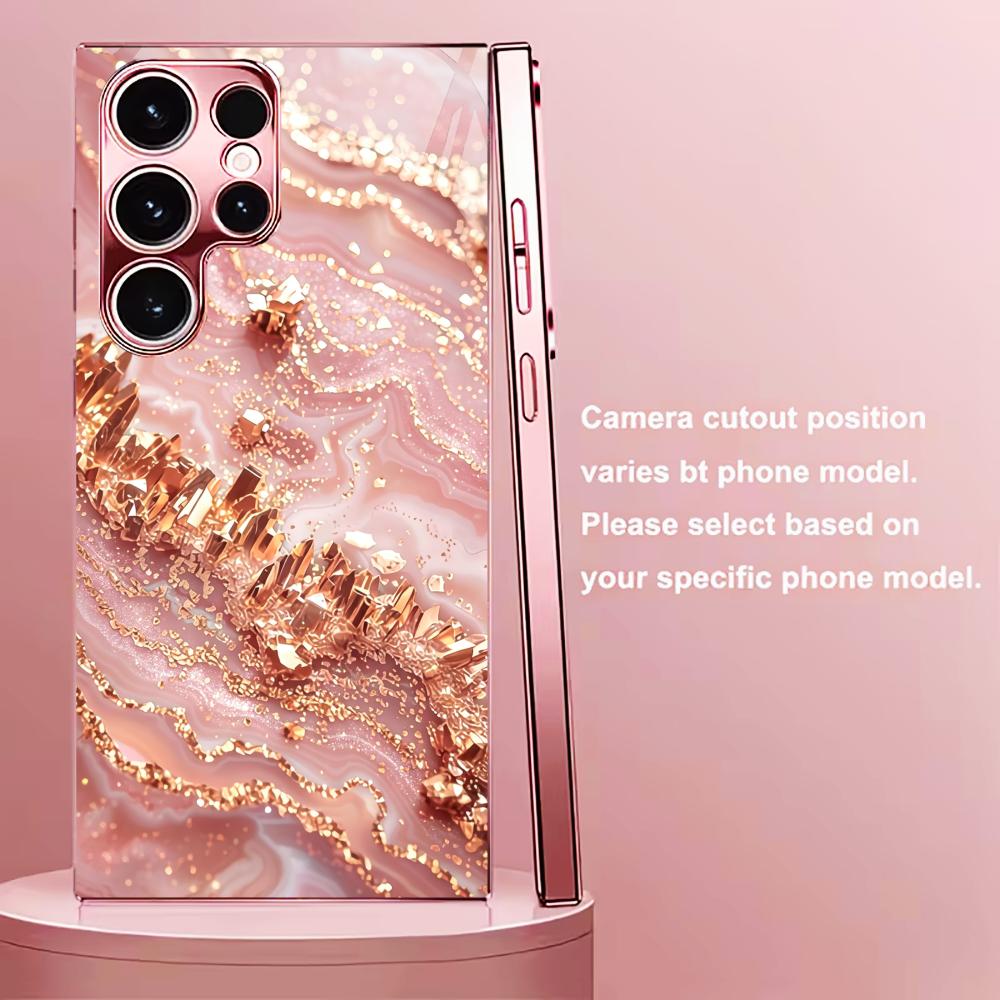 Luxury Rose Gold Crysta Madam phone case s26 ultra case quad lock glass for Samsung Galaxy S26 S25 S24 S23 S22FE Ultra Plus
