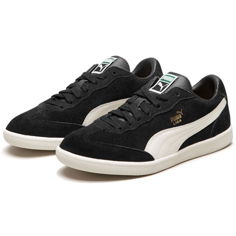 PUMA Liga Suede Perf Unisex Low Top Skate Shoes Black White 364932-01