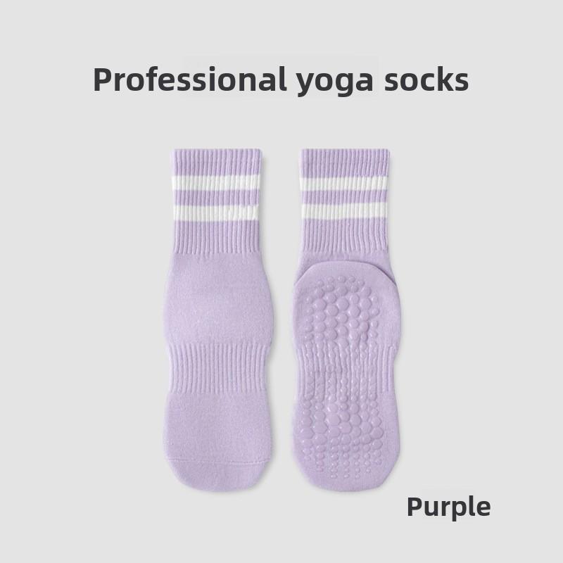 Female Spring and Autumn Pilates Yoga Pure Cotton Silicone Non Slip Sweat Absorption Breathable Tube Socks