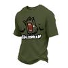 Men's Short Sleeve Round Neck T-Shirt with Halloween Print and Letter Pattern