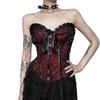 Ladies Lace Pattern Strapless Vest Elastic Rope Corset with Adjust Rope Universal Women Banquet Dress Shirt Coat Corset