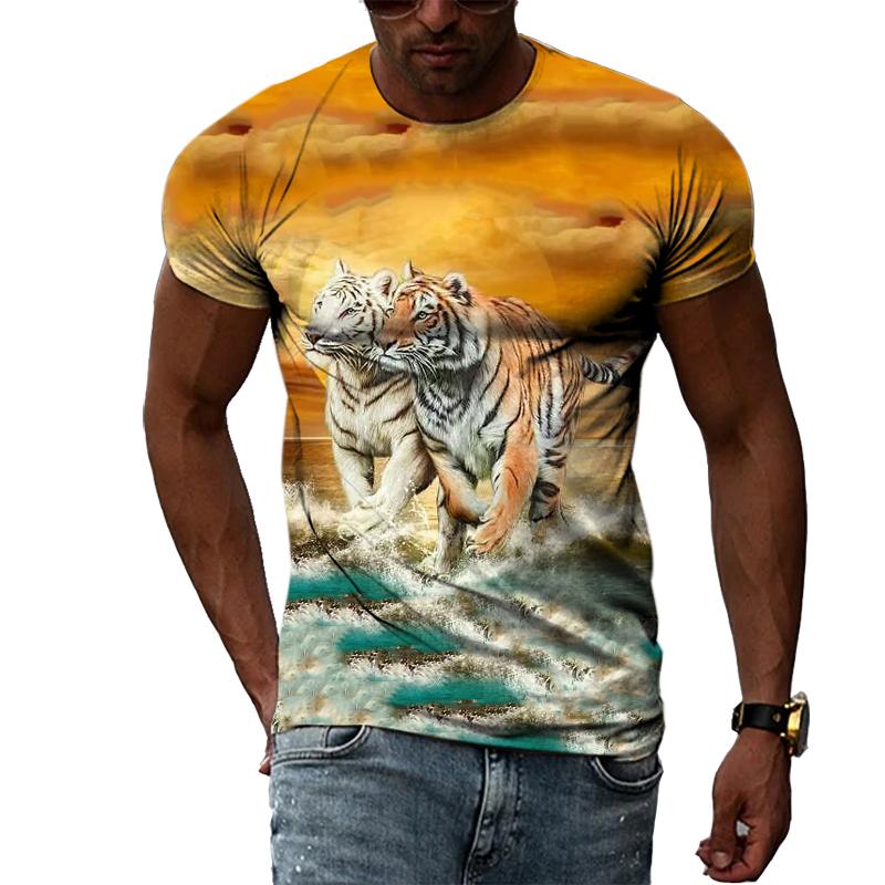 Hip Hop Original Tier Tiger 3D Druck Männer T-shirt Sommer Mode Persönlichkeit Harajuku Street Style Kurzarm Oansatz Tees Top