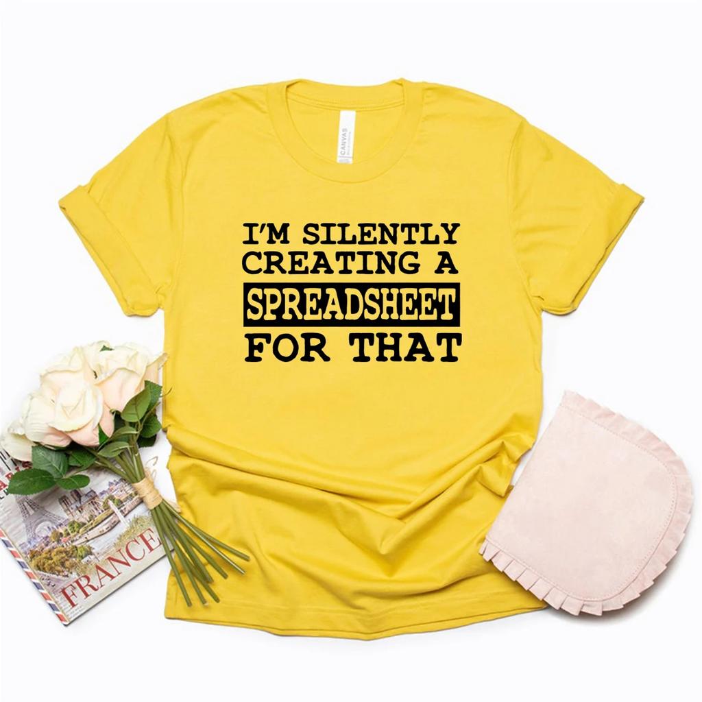 Creating Spreadsheet for That TShirt Data Analyst Tshirt Office Worker Tee Women Graphic T Shirts Short Sleeve Casual Tops