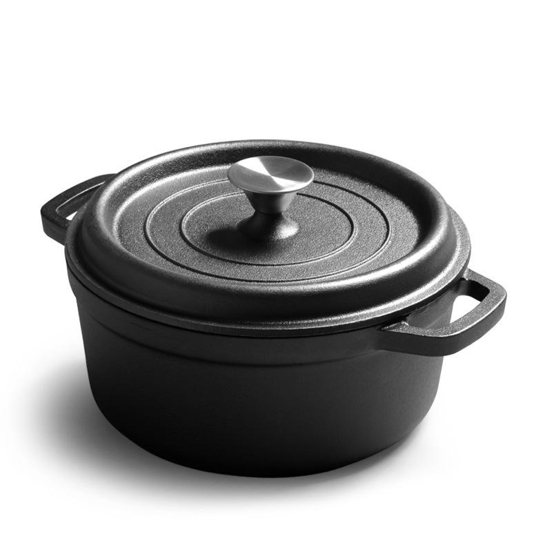 European Style Double Ear Cast Iron Bread & Stew Pot - Non-Stick, Deepened and Enlarged
